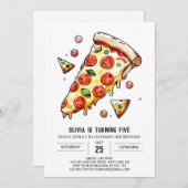 Betoverde Paddestoel Pizza Verjaardag Kaart (Voorkant / Achterkant)