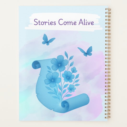 Betoverde Papyrus – Bloemen & Vlinders Ontwerp Planner (Achterkant)