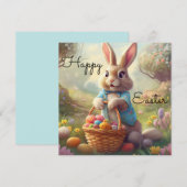 Betoverde Pasen - Whimsical Bunny Feestdagenkaart (Voorkant / Achterkant)