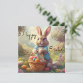 Betoverde Pasen - Whimsical Bunny Feestdagenkaart (Staand voorkant)