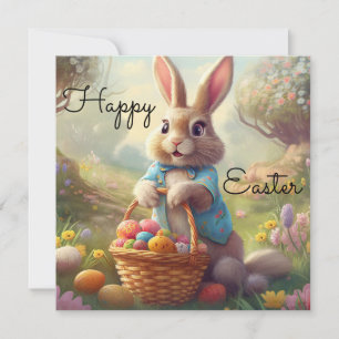 Betoverde Pasen - Whimsical Bunny Feestdagenkaart