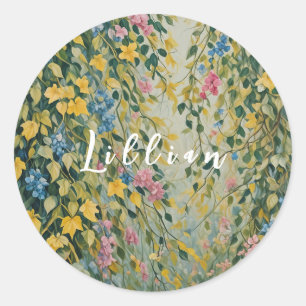 Betoverde Passage: Pastel Secret Garden Ronde Sticker