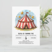 Betoverde pastel carnaval circus verjaardag kaart (Staand voorkant)