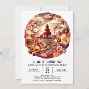 Betoverde pastel chocolade verjaardag kaart