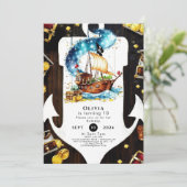 Betoverde Pastel Treasure Hunt Pirate Verjaardag Kaart (Staand voorkant)