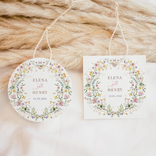 Betoverde Pastel Wildflower Tuin Bruiloft Bedankjes Labels