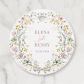 Betoverde Pastel Wildflower Tuin Bruiloft Bedankjes Labels (Achterkant)