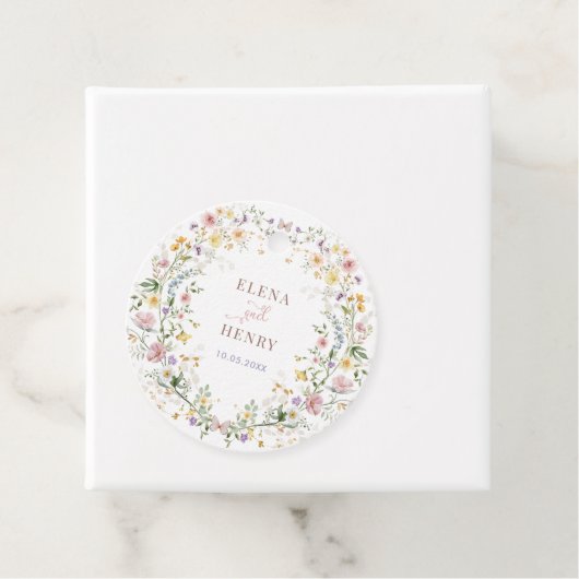 Betoverde Pastel Wildflower Tuin Bruiloft Bedankjes Labels (In situ)
