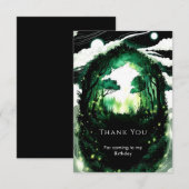 Betoverde Pastel Woodland Verjaardag Bedankkaart (Voorkant / Achterkant)