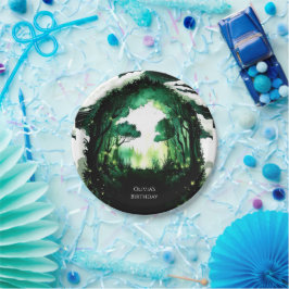 Betoverde Pastel Woodland Verjaardag Papieren Bordje