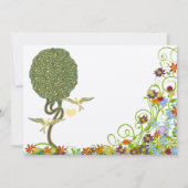 Betoverde Patchwork Bloemen Sprookje Boom Kaart (Achterkant)