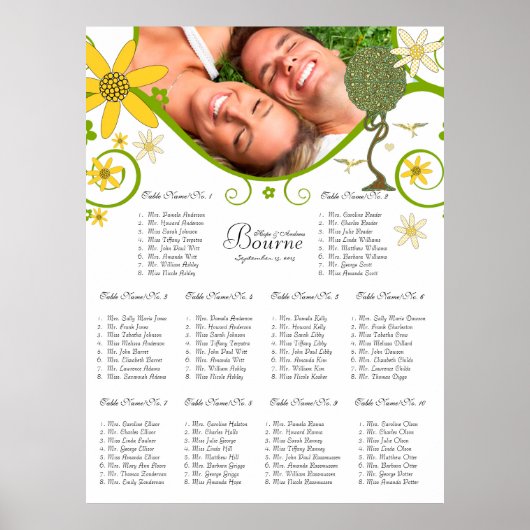 Betoverde Patchwork Bloemen Sprookje Boom Poster (Voorkant)