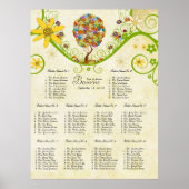 Betoverde Patchwork Bloemen Sprookjesboom Poster (Voorkant)