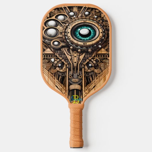 Betoverde pickleball peddel met groen oog pickleball paddle (Voorkant)