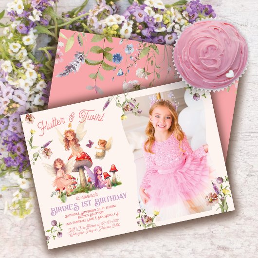 Betoverde Pixie Fairy Prinses Verjaardagsfoto Kaart