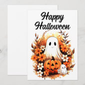 Betoverde pompoen patch feestdagenkaart (Voorkant / Achterkant)