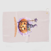 Betoverde pompoen patch golfhanddoek (Horizontaal)