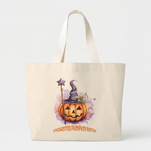 Betoverde pompoen patch grote tote bag (Voorkant)