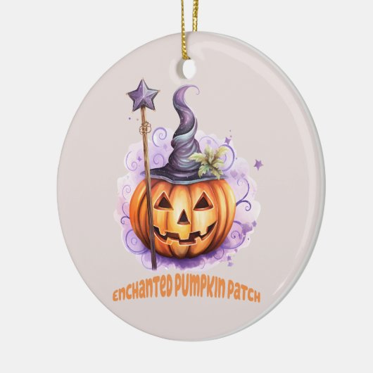 Betoverde pompoen patch keramisch ornament (Links)