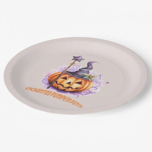 Betoverde pompoen patch papieren bordje (Gekanteld)
