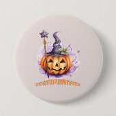 Betoverde pompoen patch ronde button 7,6 cm (Voorkant)