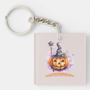 Betoverde pompoen patch sleutelhanger