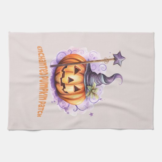 Betoverde pompoen patch theedoek (Horizontaal)