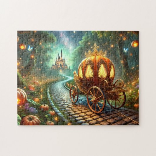 Betoverde Pompoenkoets Bospad Legpuzzel (Horizontaal)