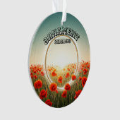 Betoverde Poppy Field Keramisch Ornament (voorkant)