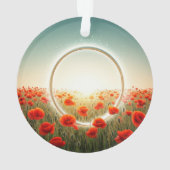 Betoverde Poppy Field Keramisch Ornament (achterkant)