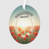 Betoverde Poppy Field Keramisch Ornament (voorkant)