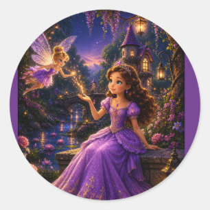 Betoverde Prinses en Sprookjestuin Kasteel Fantasi Ronde Sticker