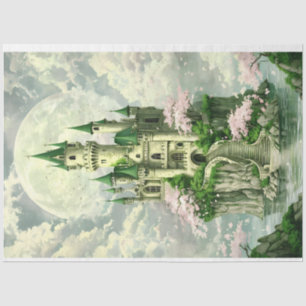 Betoverde prinses kasteel in groen weefsel papier