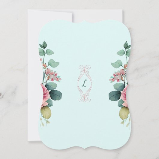 Betoverde Prinses Turquoise Theepartij Verjaardag  Kaart (Achterkant)