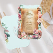 Betoverde Prinses Turquoise Theepartij Verjaardag  Kaart