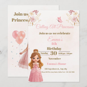 Betoverde Prinses Verjaardagskaart voor Meisjes Feestdagenkaart