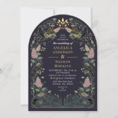 Betoverde Raven Lila Gotische Wedding Ach Kaart (Voorkant)