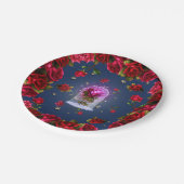 Betoverde Red Rose & Diamond Bling Elegant Party Papieren Bordje (Gekanteld)
