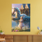 Betoverde reflecties: het heiligdom van de eenhoor canvas afdruk (Insitu (Woonkamer))