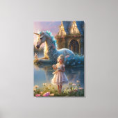 Betoverde reflecties: het heiligdom van de eenhoor canvas afdruk (Voorkant)