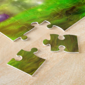 Betoverde regenboog bos fantasy kunst legpuzzel (Zijkant)