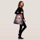 Betoverde regenboog haar portret crossbody tas (Op model)