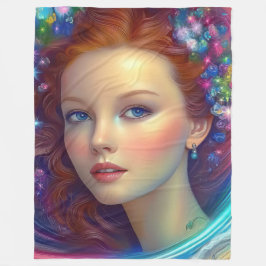 Betoverde regenboog haar portret fleece deken