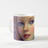 Betoverde regenboog haar portret koffiemok (Voorkant links)