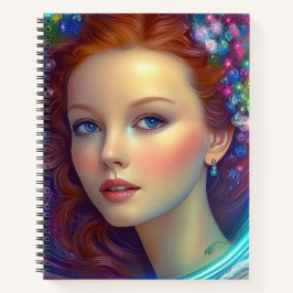 Betoverde regenboog haar portret notitieboek