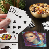 Betoverde regenboog haar portret pokerkaarten (Insitu)