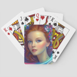 Betoverde regenboog haar portret pokerkaarten