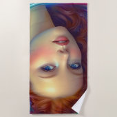 Betoverde regenboog haar portret strandlaken (Voorkant)