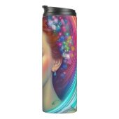 Betoverde regenboog haar portret thermosbeker (Geroteerd rechts)