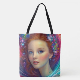 Betoverde regenboog haar portret tote bag
